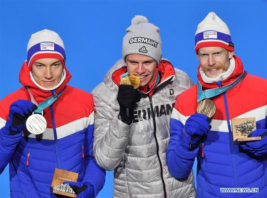 (SP)OLY-SOUTH KOREA-PYEONGCHANG-SKI JUMPING-MEN'S NORMAL HILL INDIVIDUAL-MEDAL CEREMONY