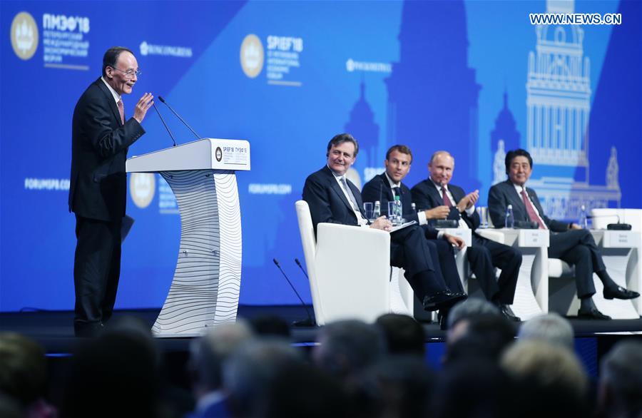 RUSSIA-ST. PETERSBURG-CHINA-WANG QISHAN-ECONOMIC FORUM