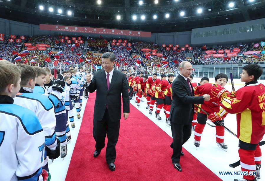 CHINA-TIANJIN-XI JINPING-RUSSIA-PUTIN-ICE HOCKEY (CN)