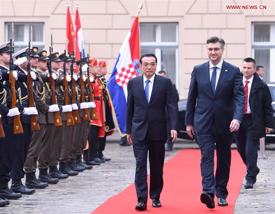 CROATIA-ZAGREB-CHINA-LI KEQIANG-PM-TALKS