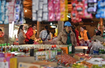 Traditional market in Oudomxay Province, Laos